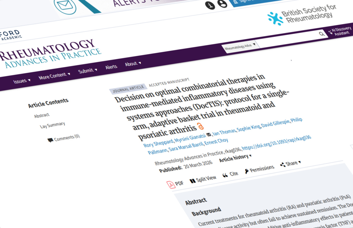 New DocTIS clinical trial protocol published in Rheumatology Advances in Practice